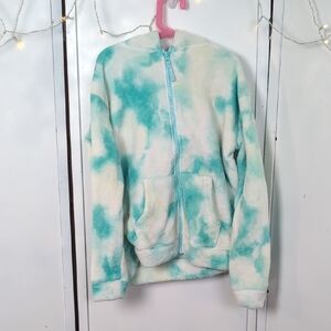 SO Teal and White Kids Hoodie